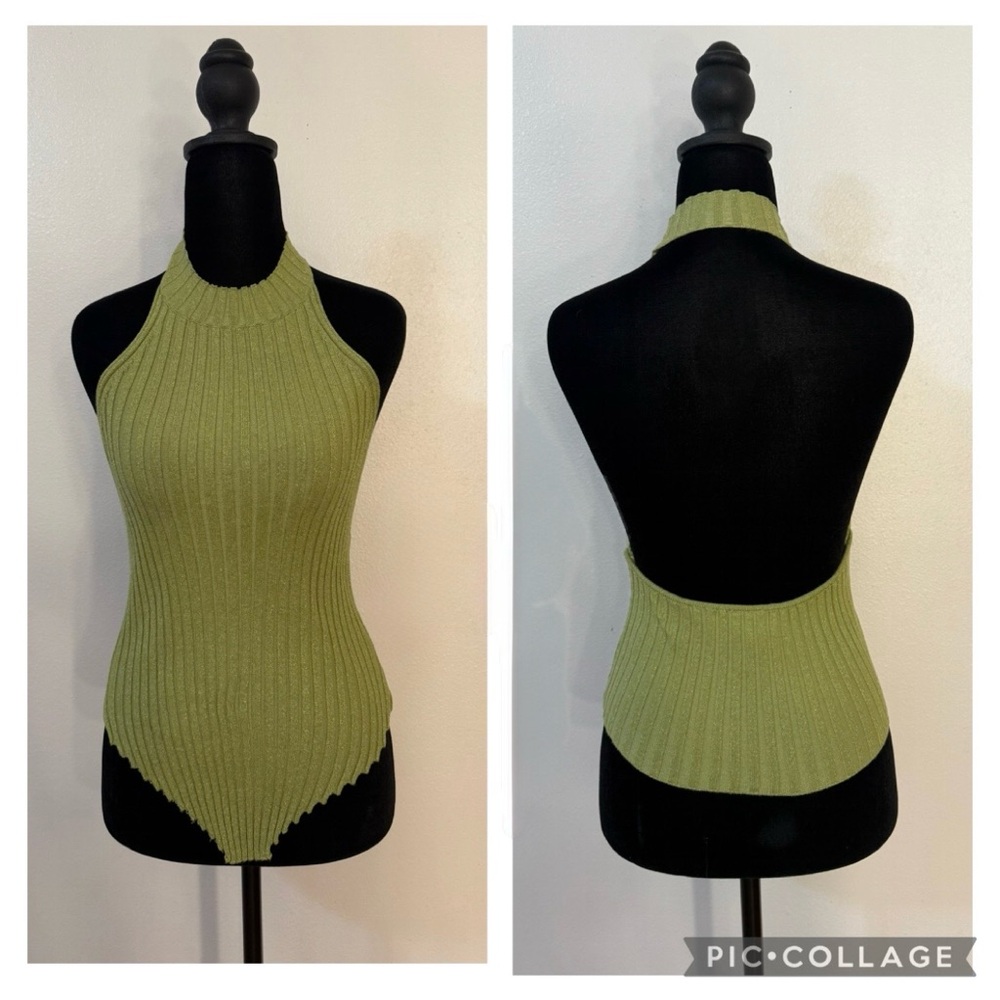 Green Ribbed Halter